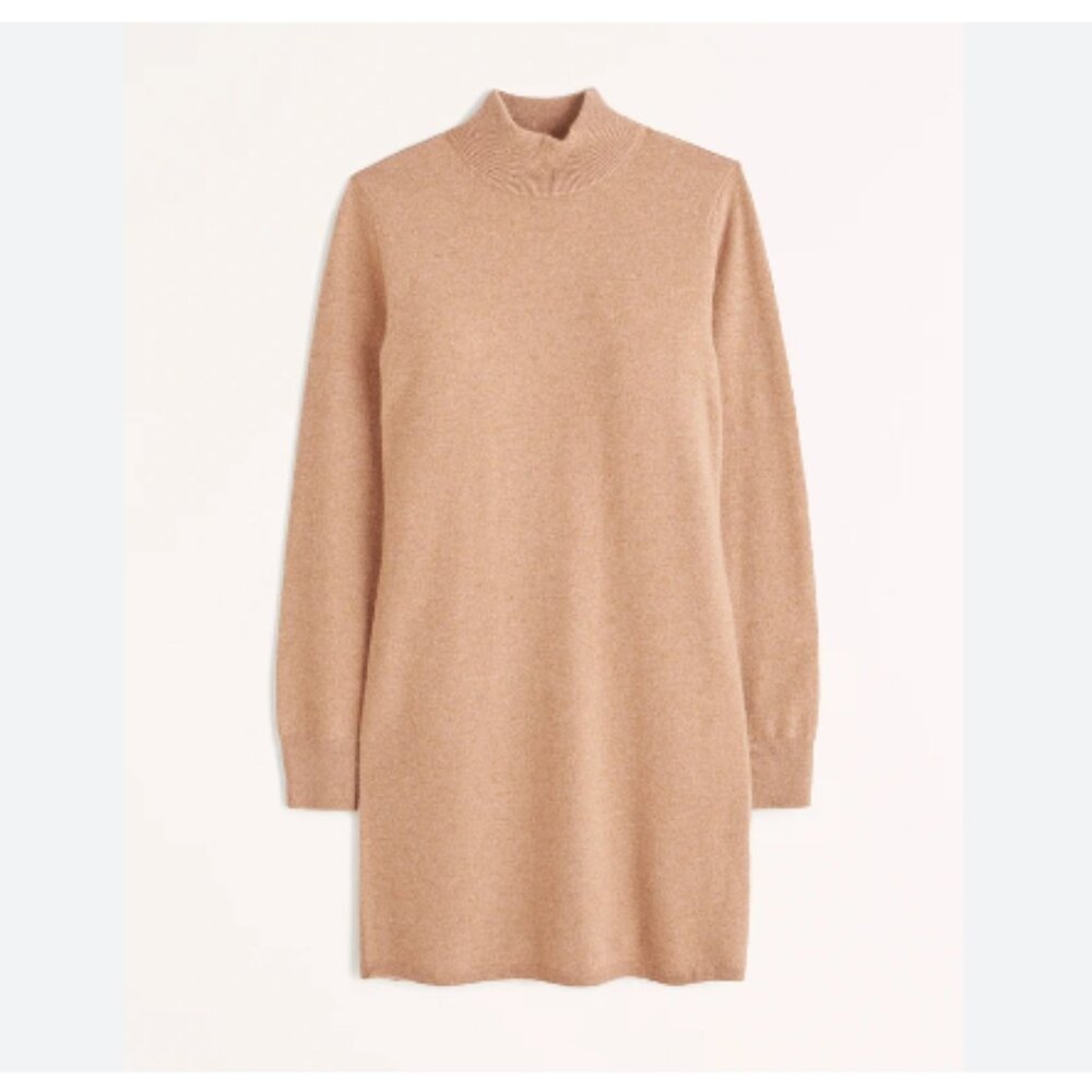 NWT Abercrombie Cashmere-Blend Mockneck Mini Sweater Dress XSP